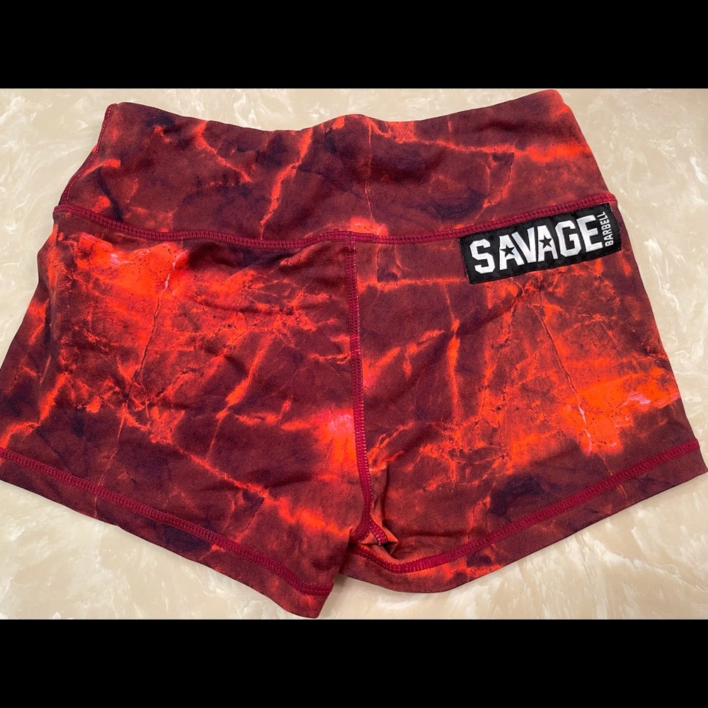 XS Savage Red Lava Booty shorts